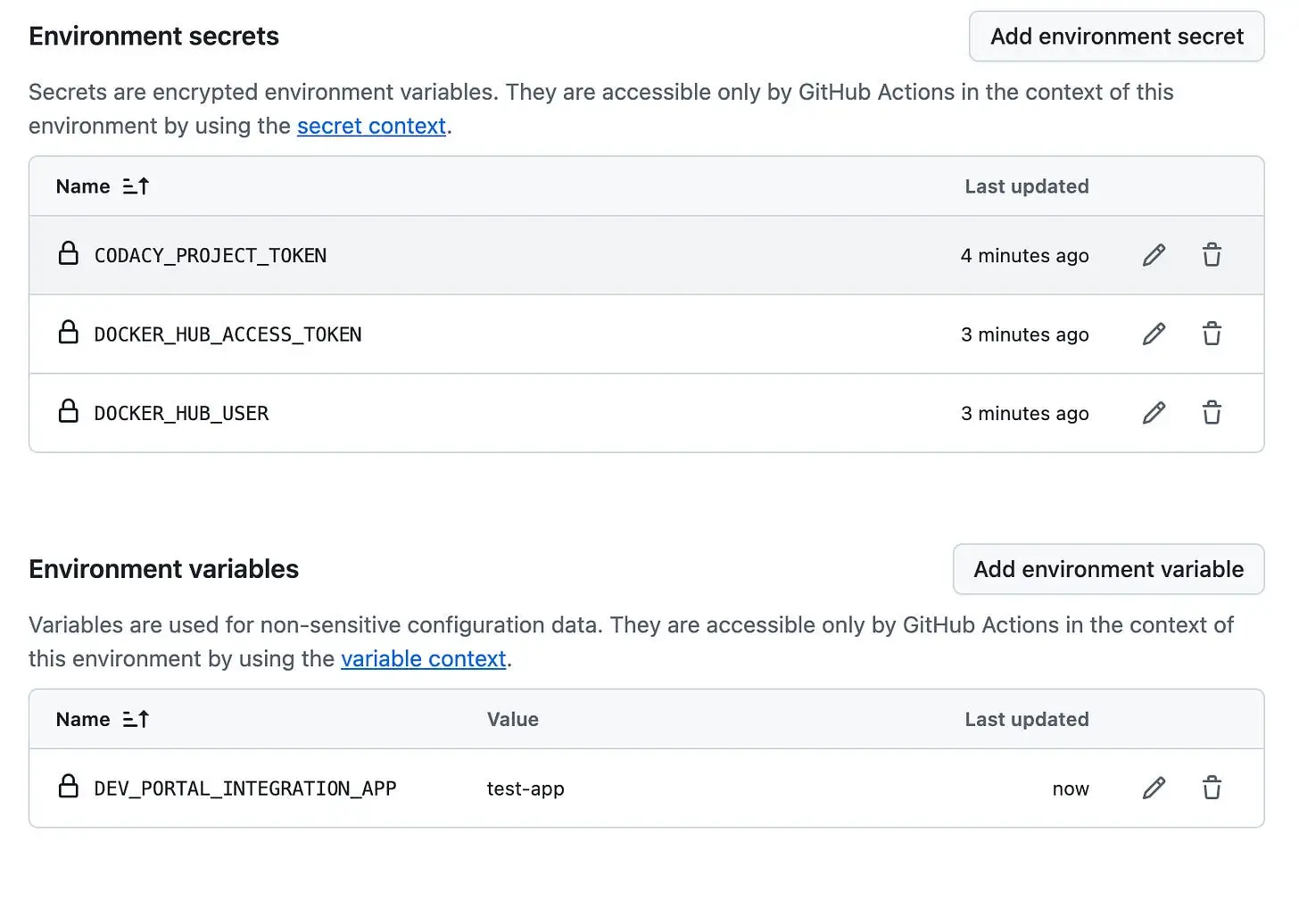 Github Environments with Github Actions and Injecting Environment Values in Docker Containers